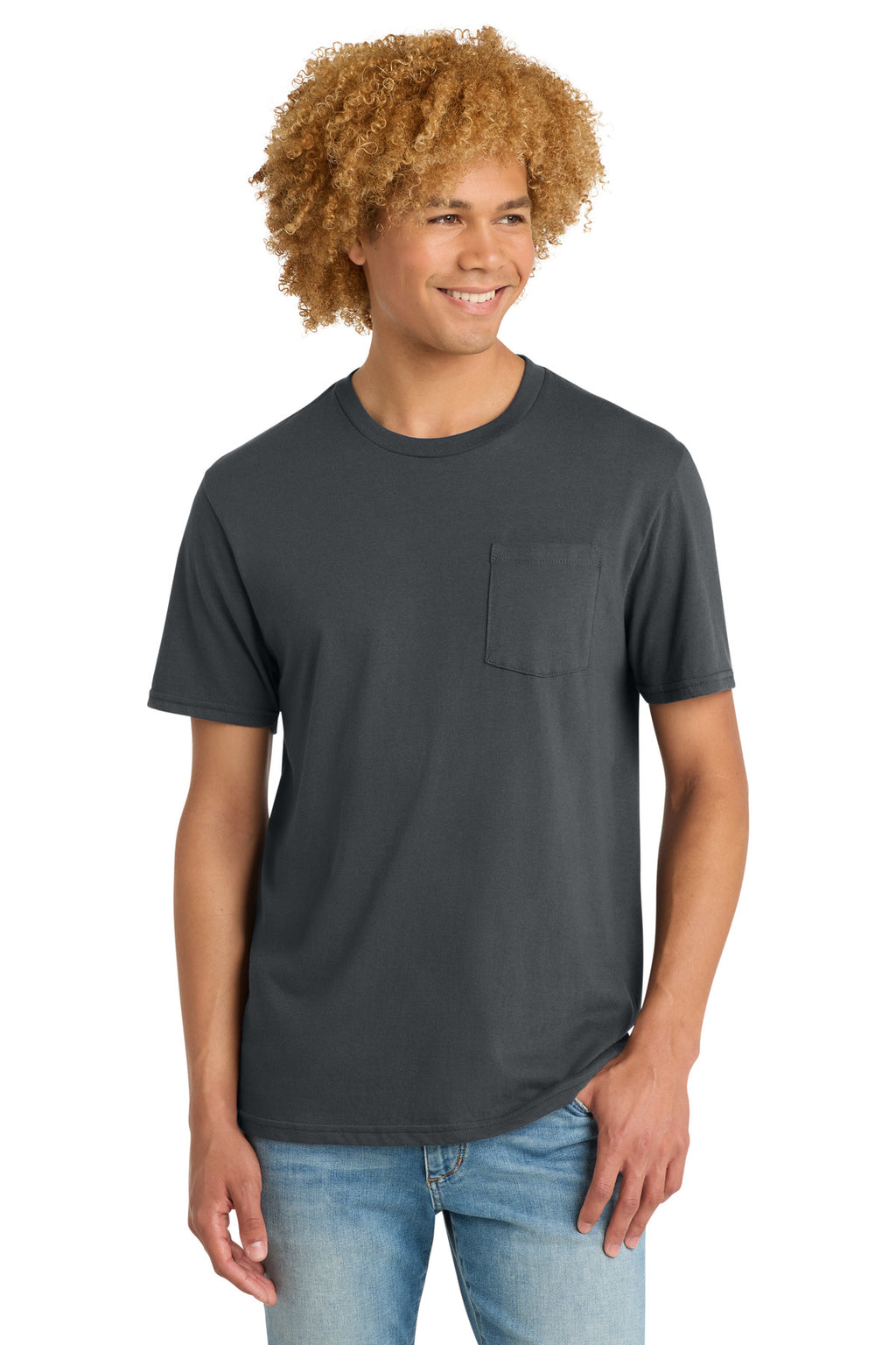 Charcoal District Very Important Tee with Pocket. DT6000P