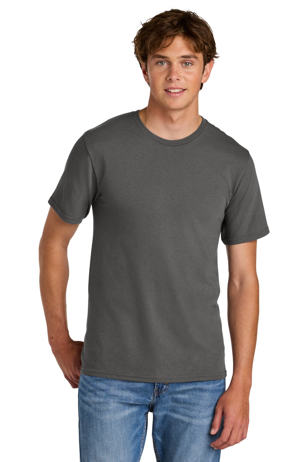 Charcoal Port & Co Easy Cotton Tee PC43