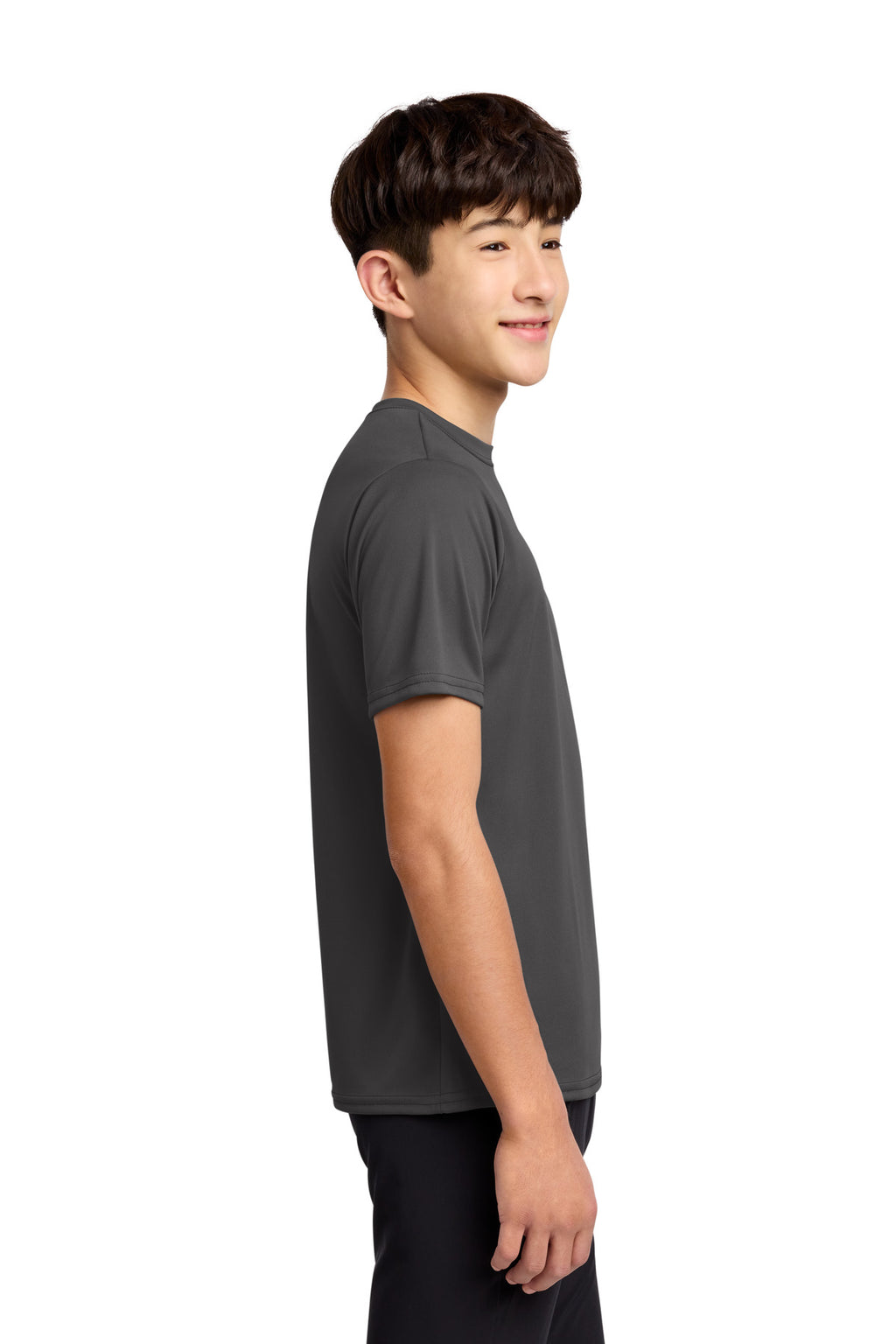Charcoal Port & Co Youth Performance Tee. PC380Y