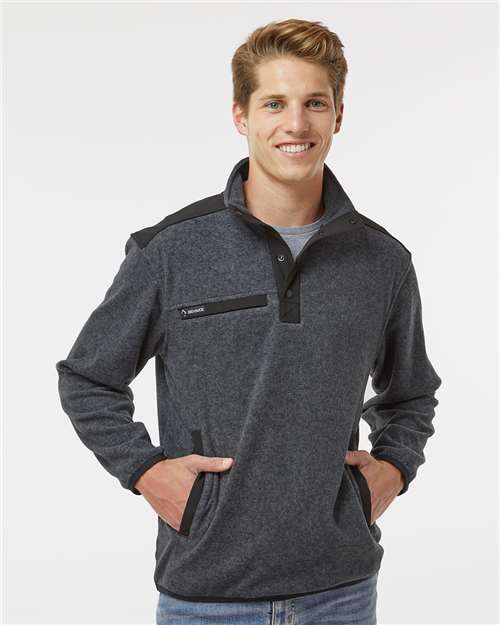 Charcoal Ranger Melange Fleece Pullover - 7353