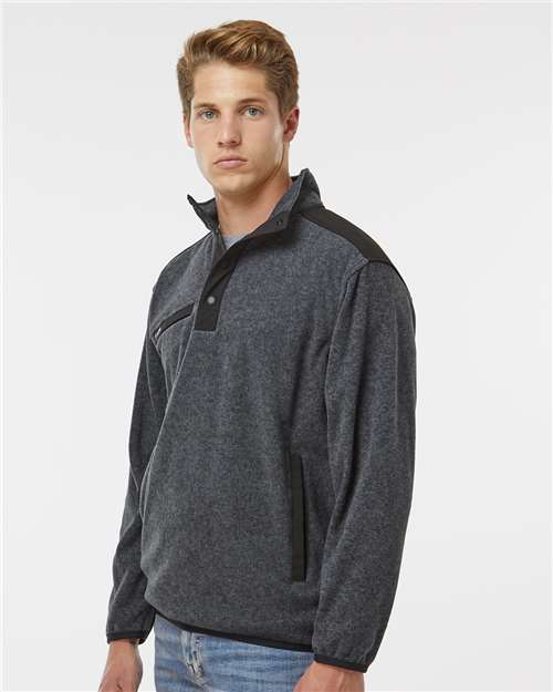 Charcoal Ranger Melange Fleece Pullover - 7353