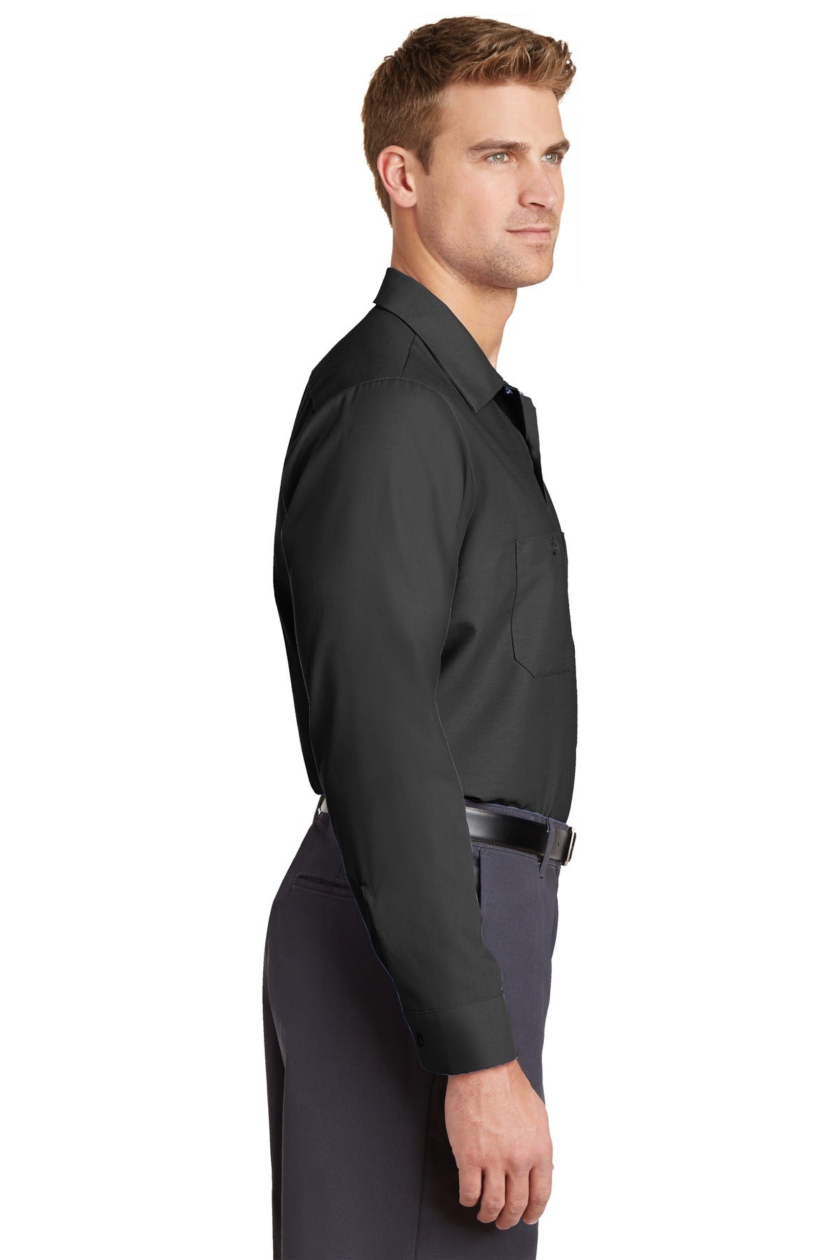 Charcoal. Red Kap Long Sleeve Industrial Work Shirt. SP14