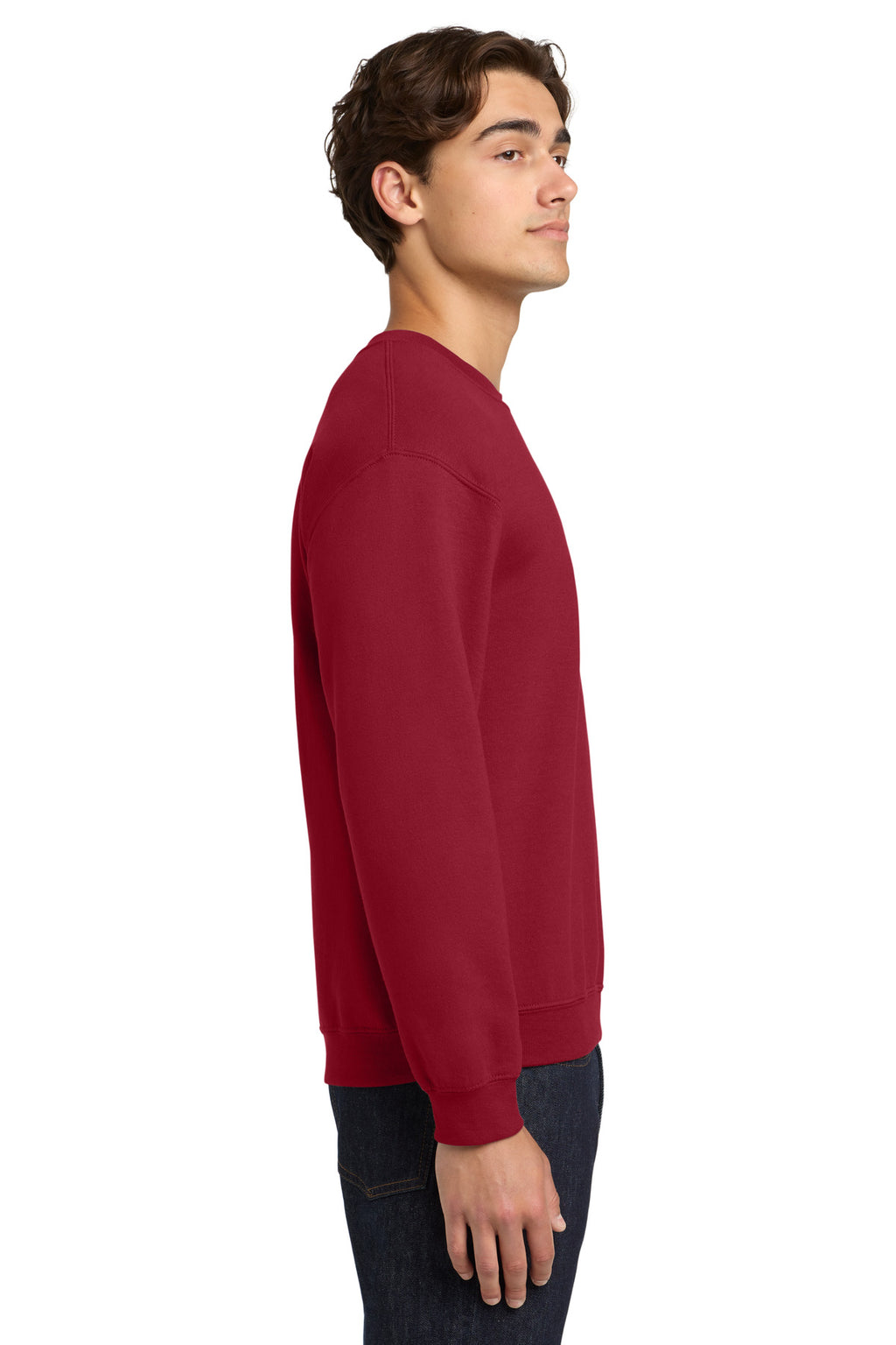 Cherry Red Gildan Heavy Blend Crewneck Sweatshirt. 18000