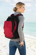 Chili Red/Blk Port Authority Xcape Computer Backpack. BG100