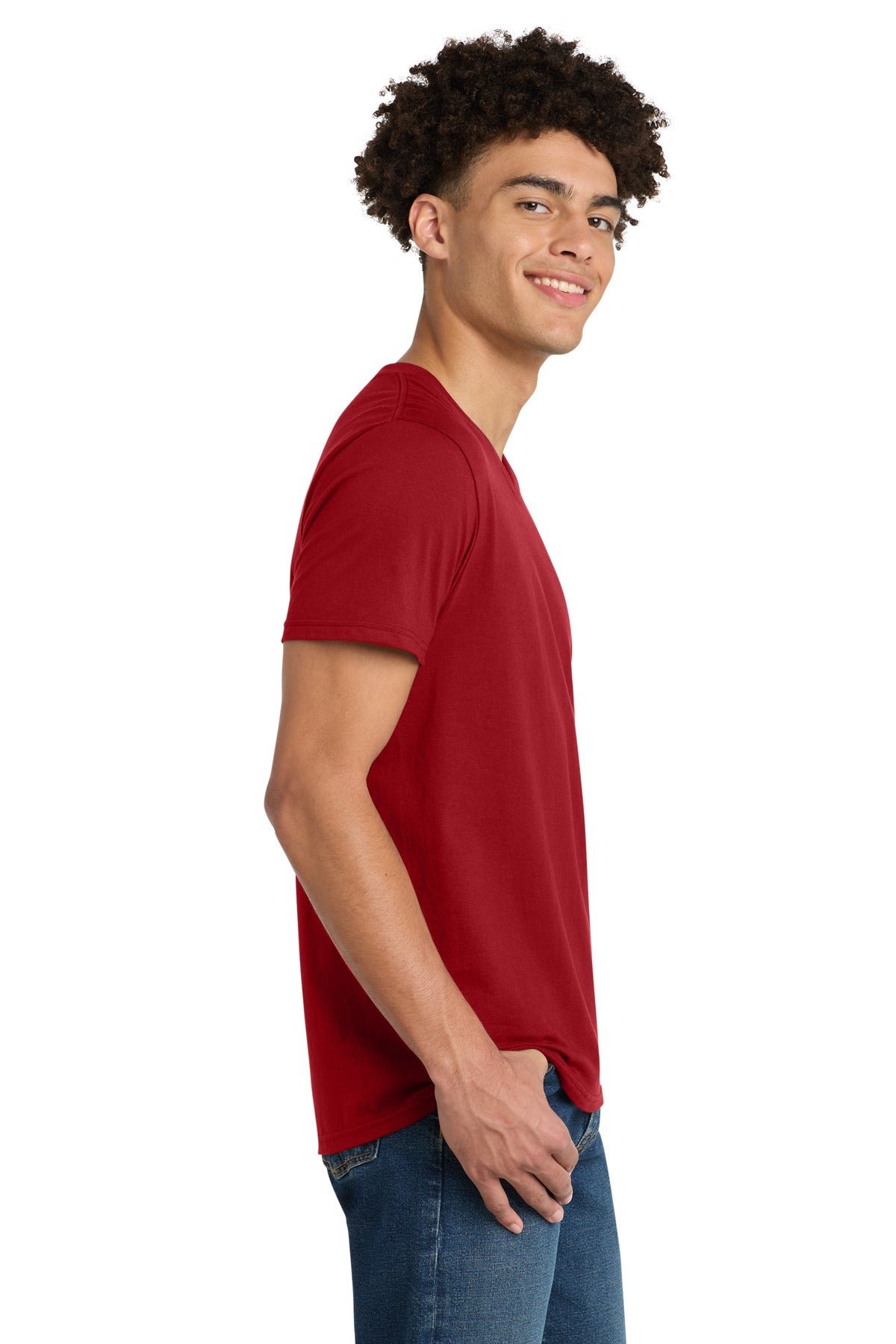 Classic Red District Very Important Tee V-Neck. DT6500