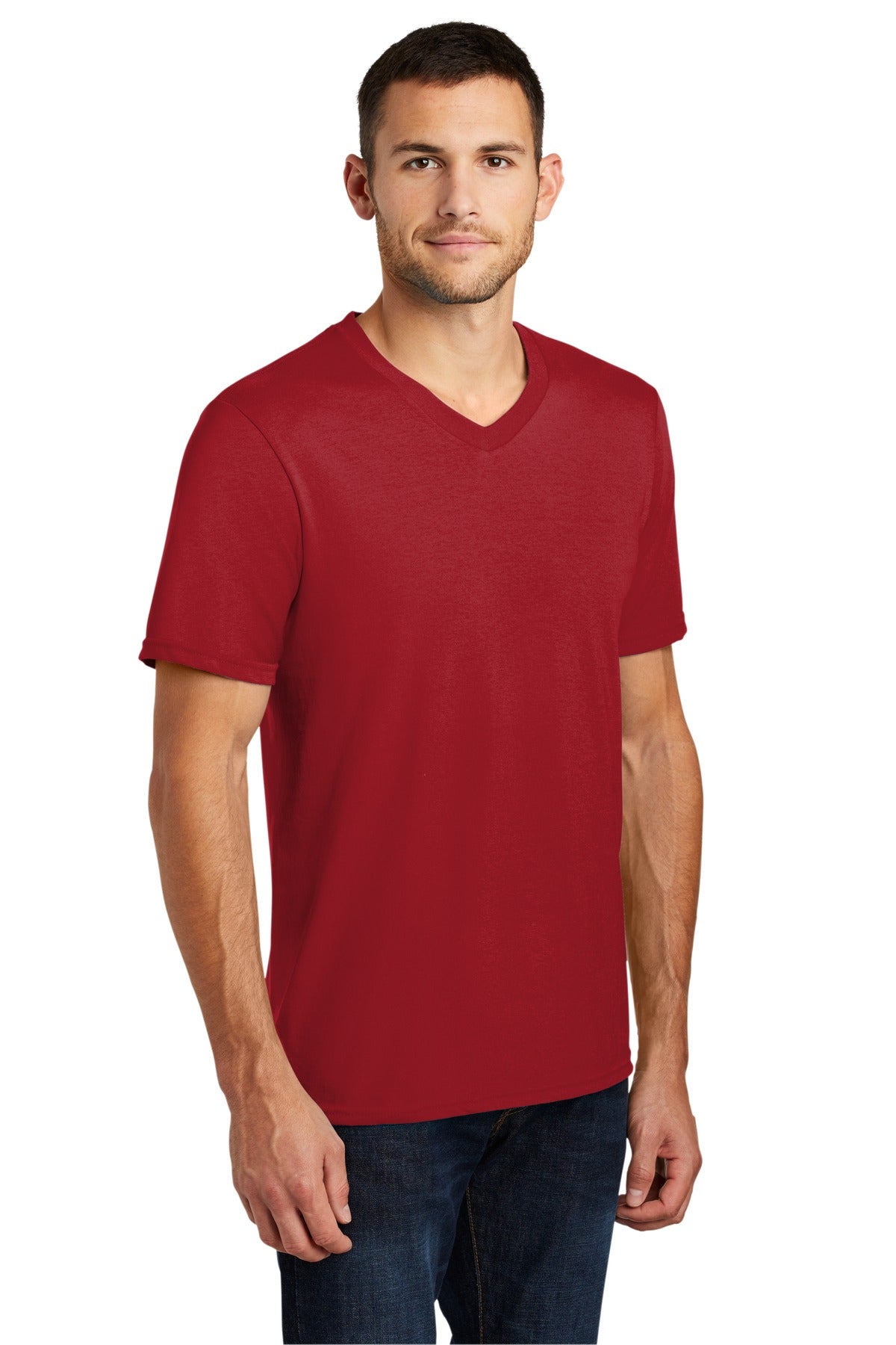 Classic Red District Very Important Tee V-Neck. DT6500