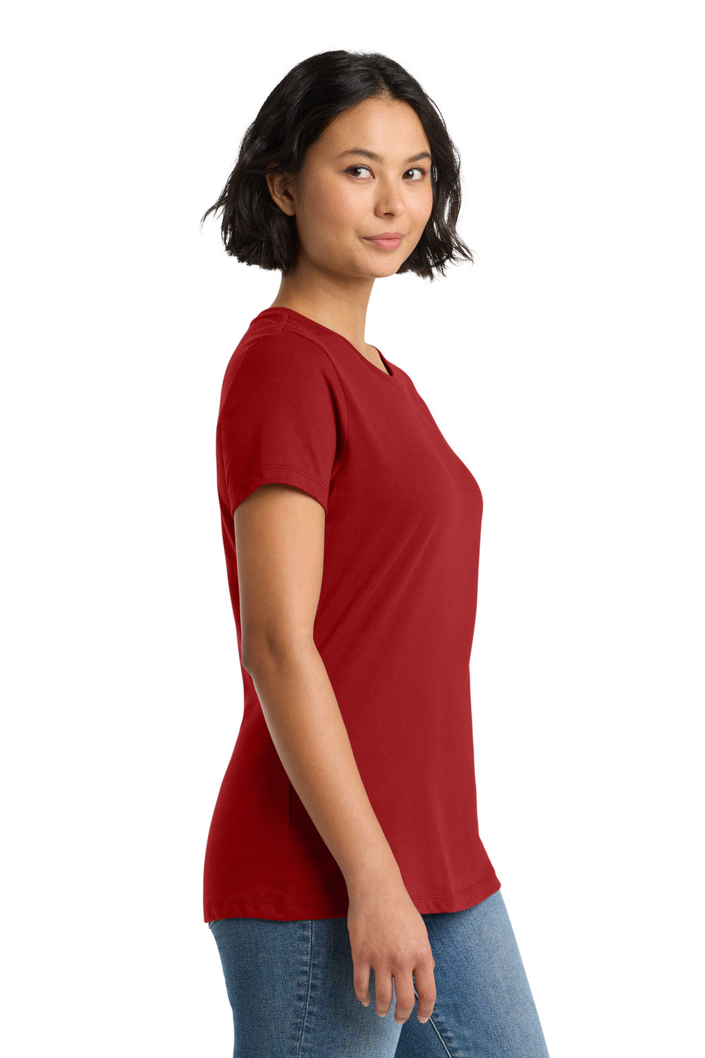 Classic Red District Women's Perfect Weight Tee. DM104L