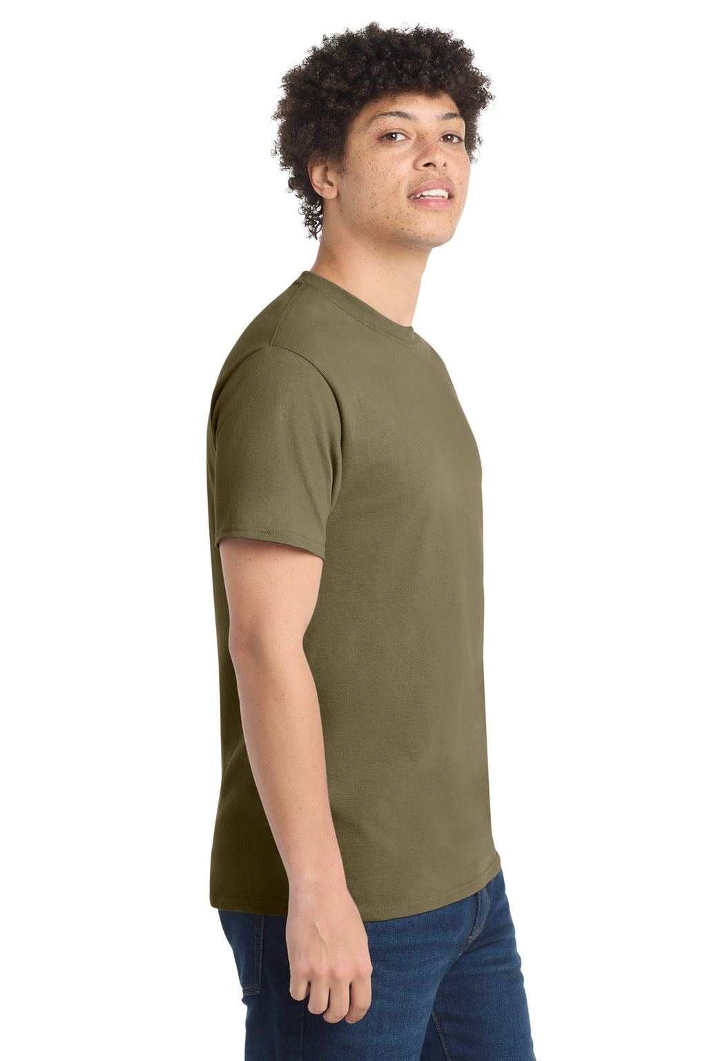 Coyote Brown Port & Co Core Cotton Tee. PC54