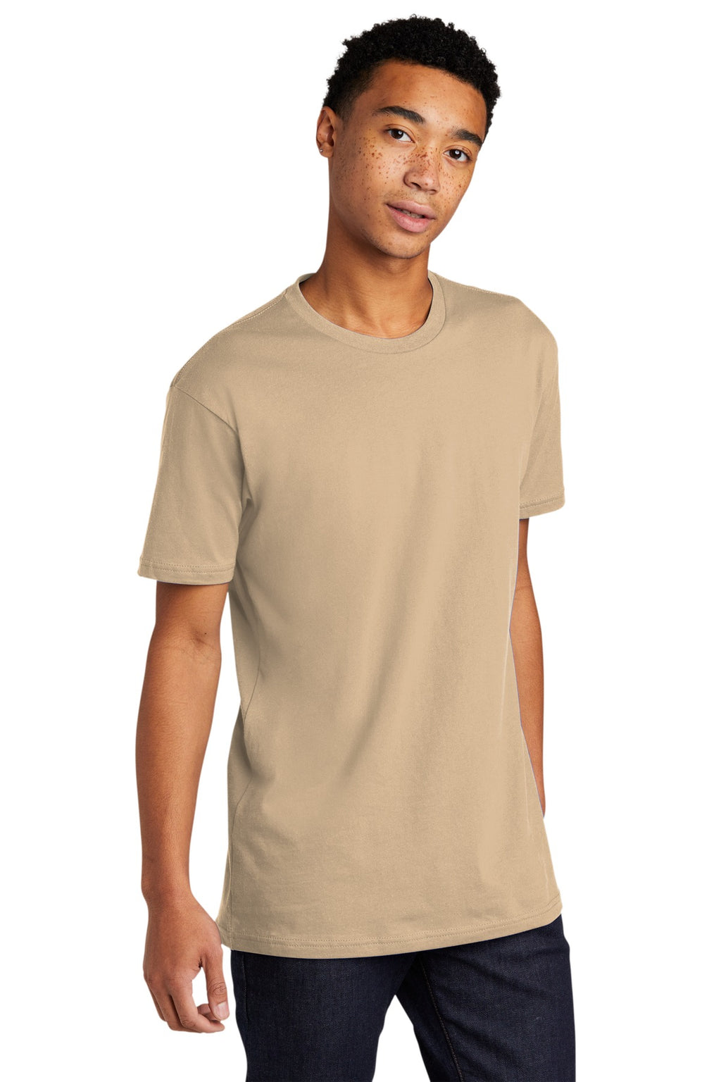 Cream Next Level Apparel Adult Cotton Tee. NL3600