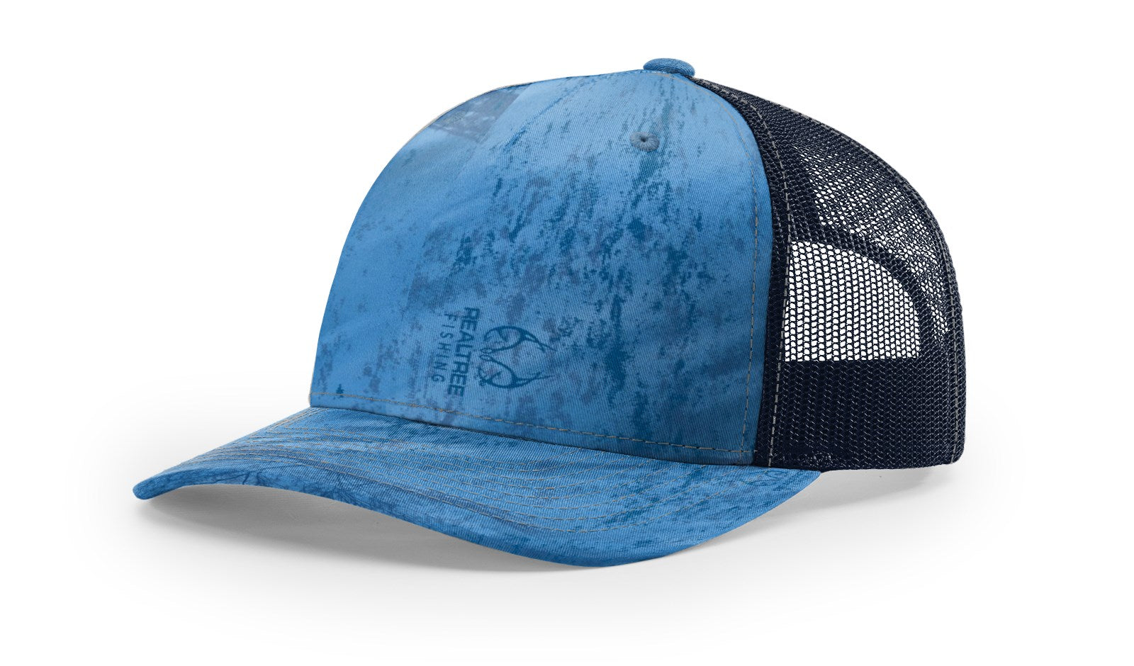 Realtree Fishing Lt. Blue/Navy Printed Five Panel Trucker
