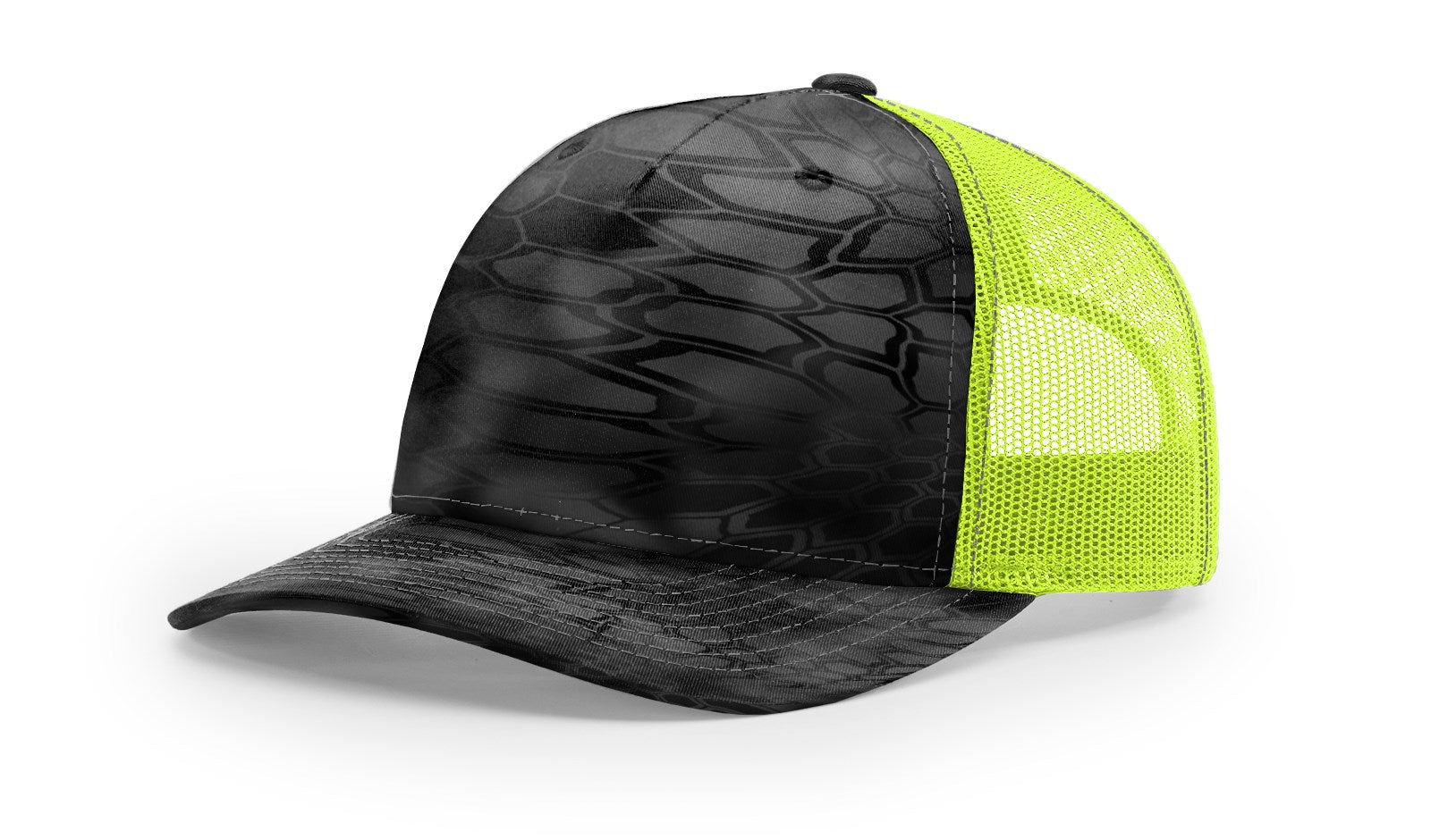 Kryptek Typhon/Neon Yellow Printed Five Panel Trucker