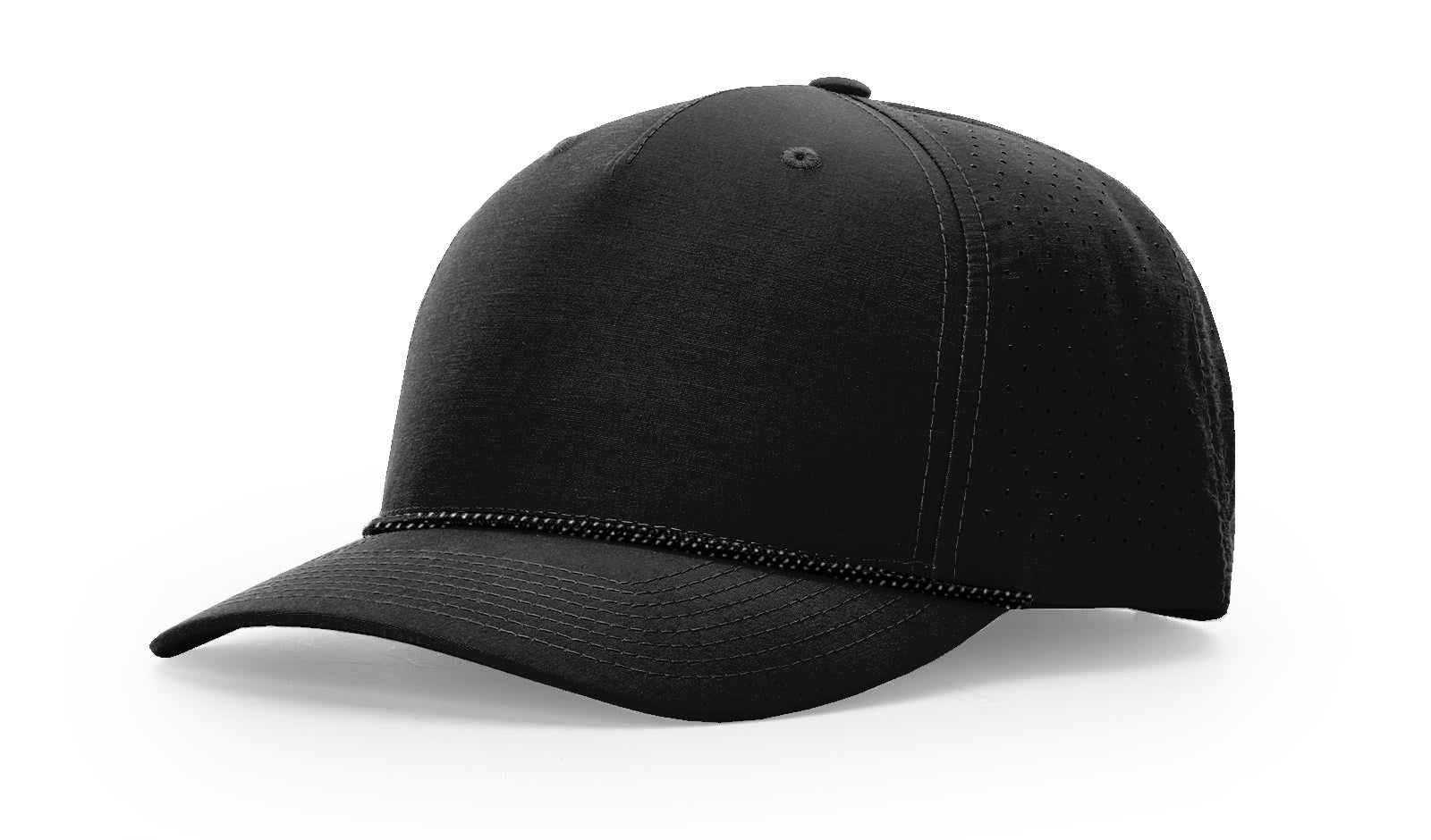 Black/Black-Grey Laser Perf Performance Rope Cap