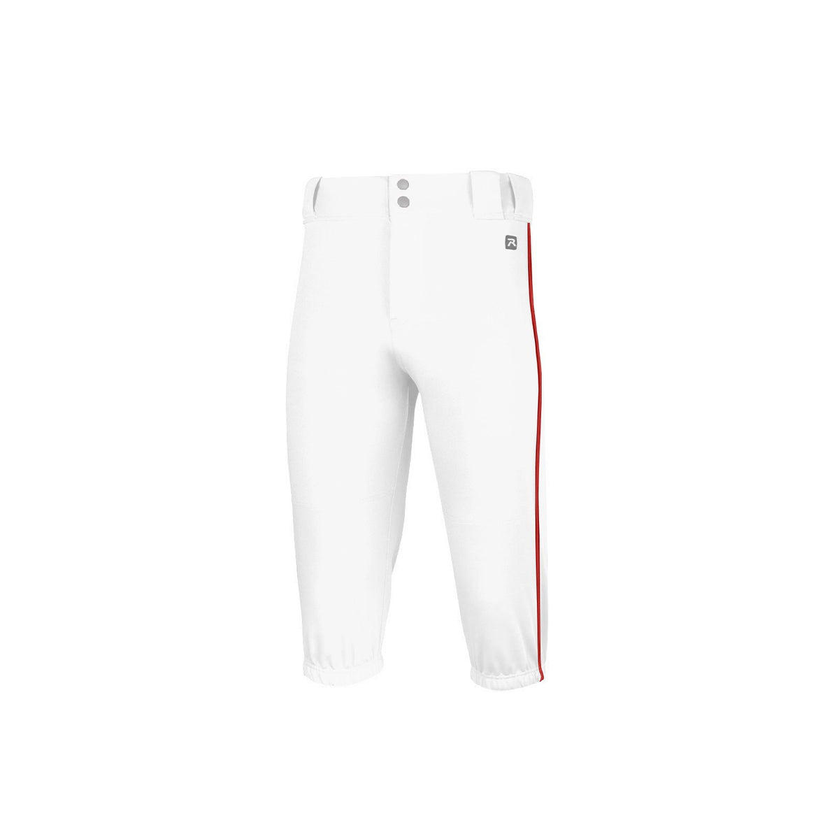 White/Red Youth Stock PTS Baseball Piped Knicker Pant