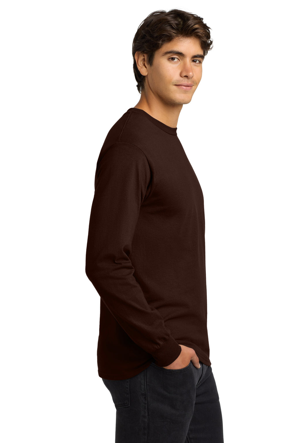 Dark Chocolate Gildan - Ultra Cotton 100% US Cotton Long Sleeve T-Shirt. G2400