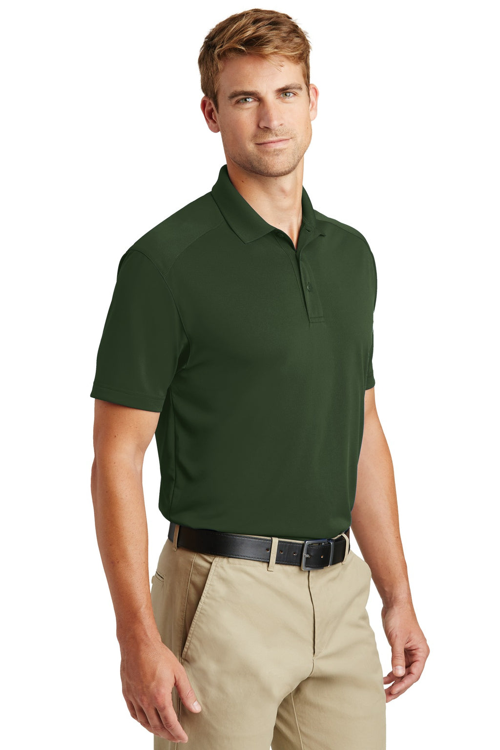 Dark Green CornerStone Select Lightweight Snag-Proof Polo. CS418