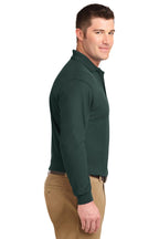 Dark Green Port Authority Silk Touch Long Sleeve Polo. K500LS