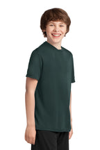 Dark Green Port & Co Youth Performance Tee. PC380Y