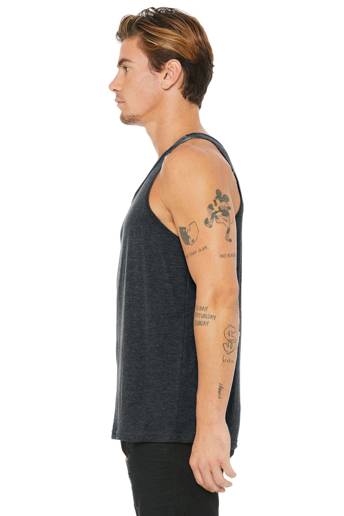 Dark Grey Ht BELLA+CANVAS Unisex Jersey Tank. BC3480