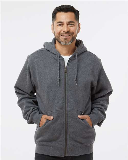 Dark Oxford Crossfire Heavyweight Power Fleece Hooded Jacket with Thermal Lining - 7033