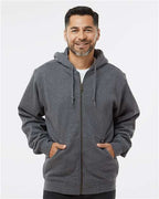 Dark Oxford Crossfire Heavyweight Power Fleece Hooded Jacket with Thermal Lining - 7033