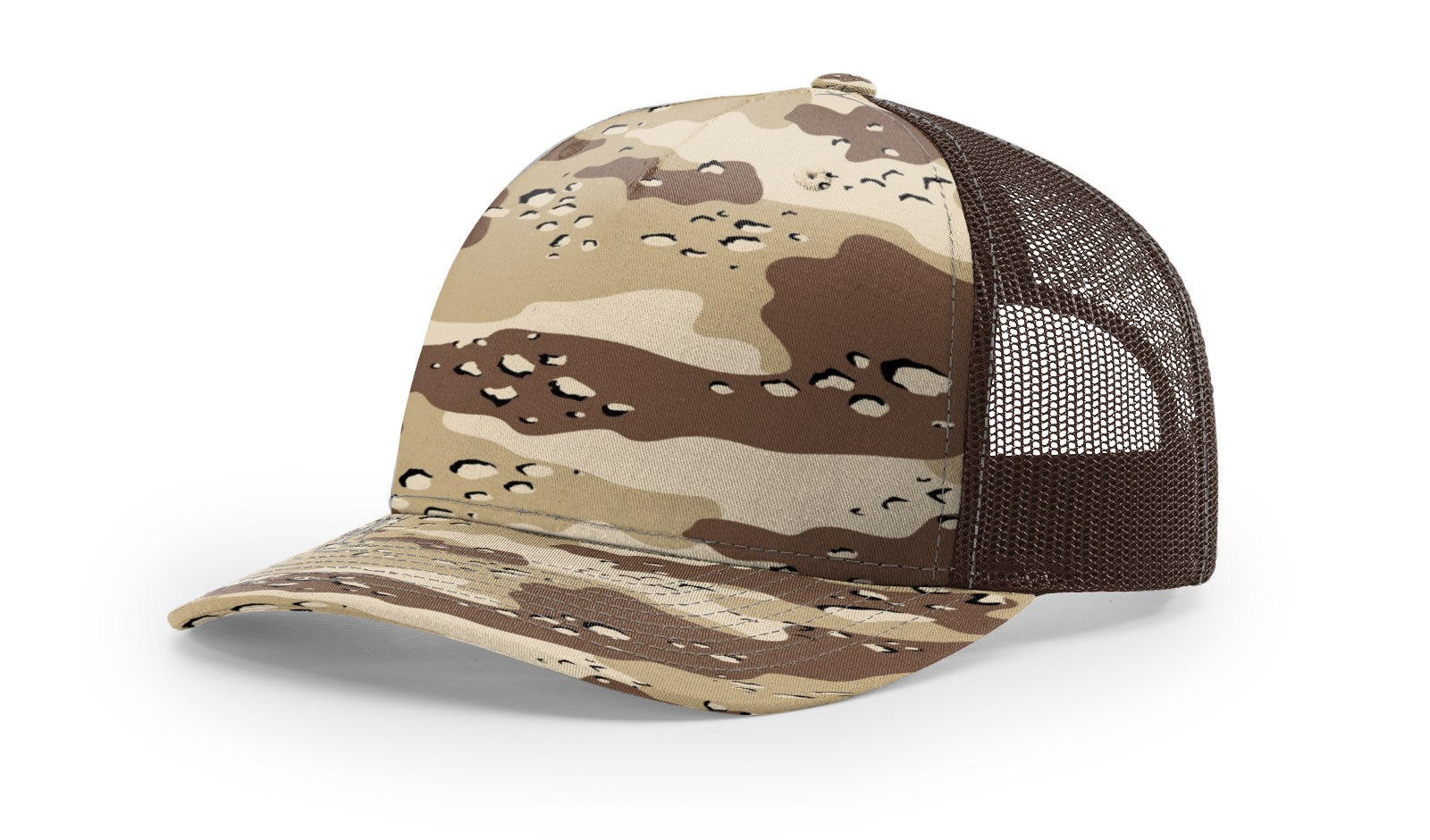 Desert Camo/Brown Printed Five Panel Trucker