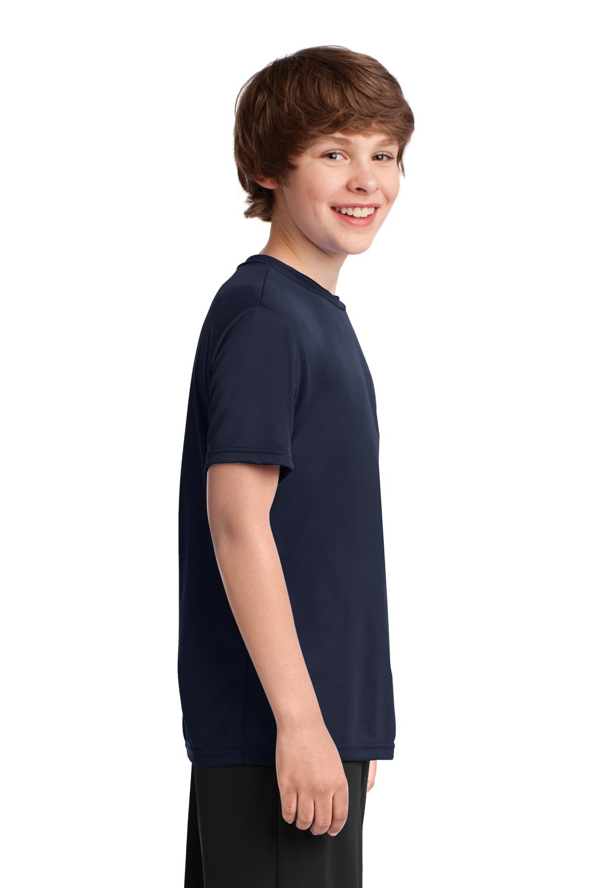 Deep Navy Port & Co Youth Performance Tee. PC380Y