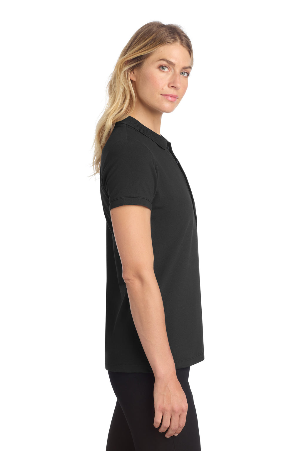 DeepBlack Mercer+Mettle Women's Stretch Heavyweight Pique Polo MM1001