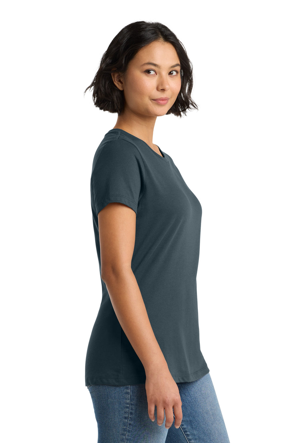 DeepStlBlu District Women's Perfect Weight Tee. DM104L