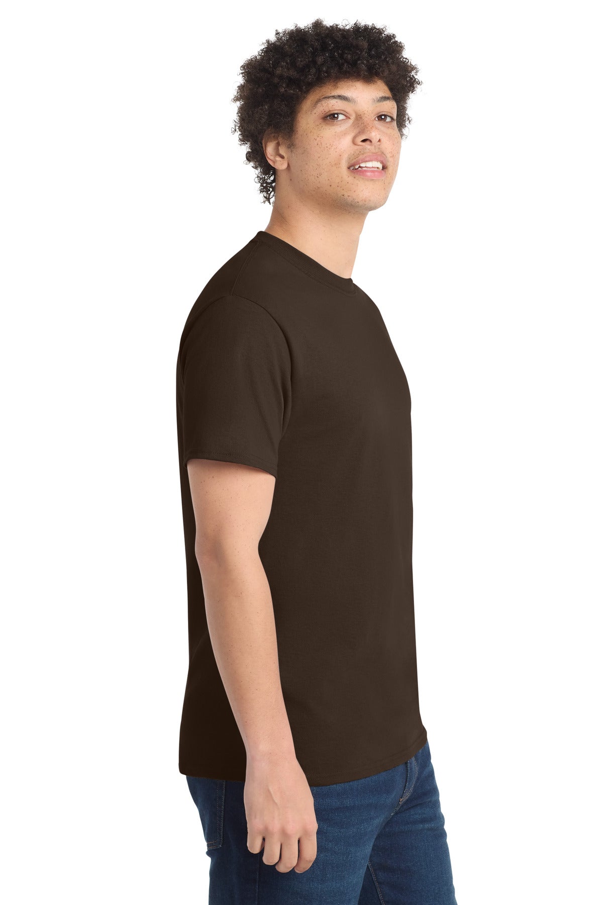 Dk Choc Brown Port & Co Core Cotton Tee. PC54