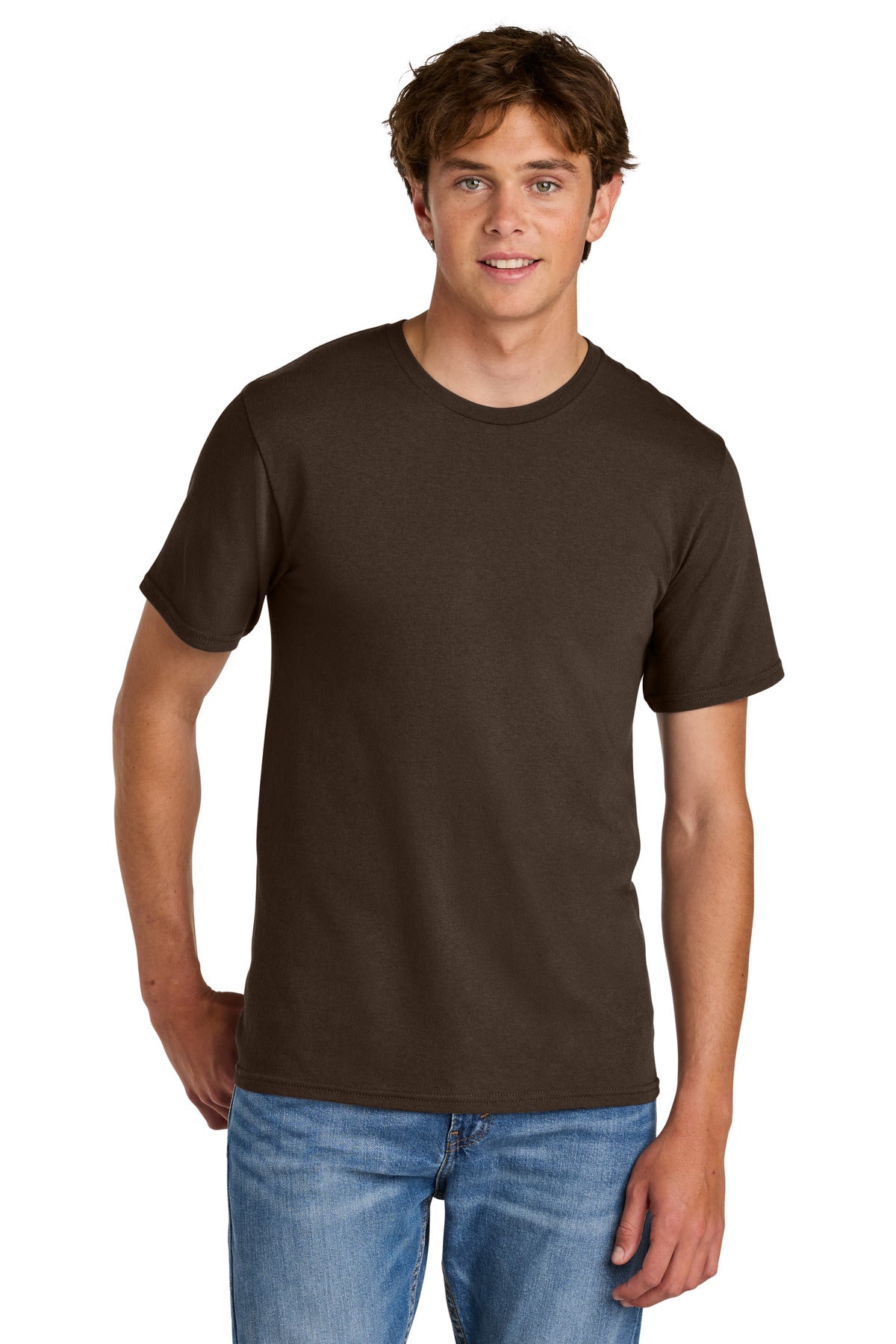 DkChocBrn Port & Co Easy Cotton Tee PC43