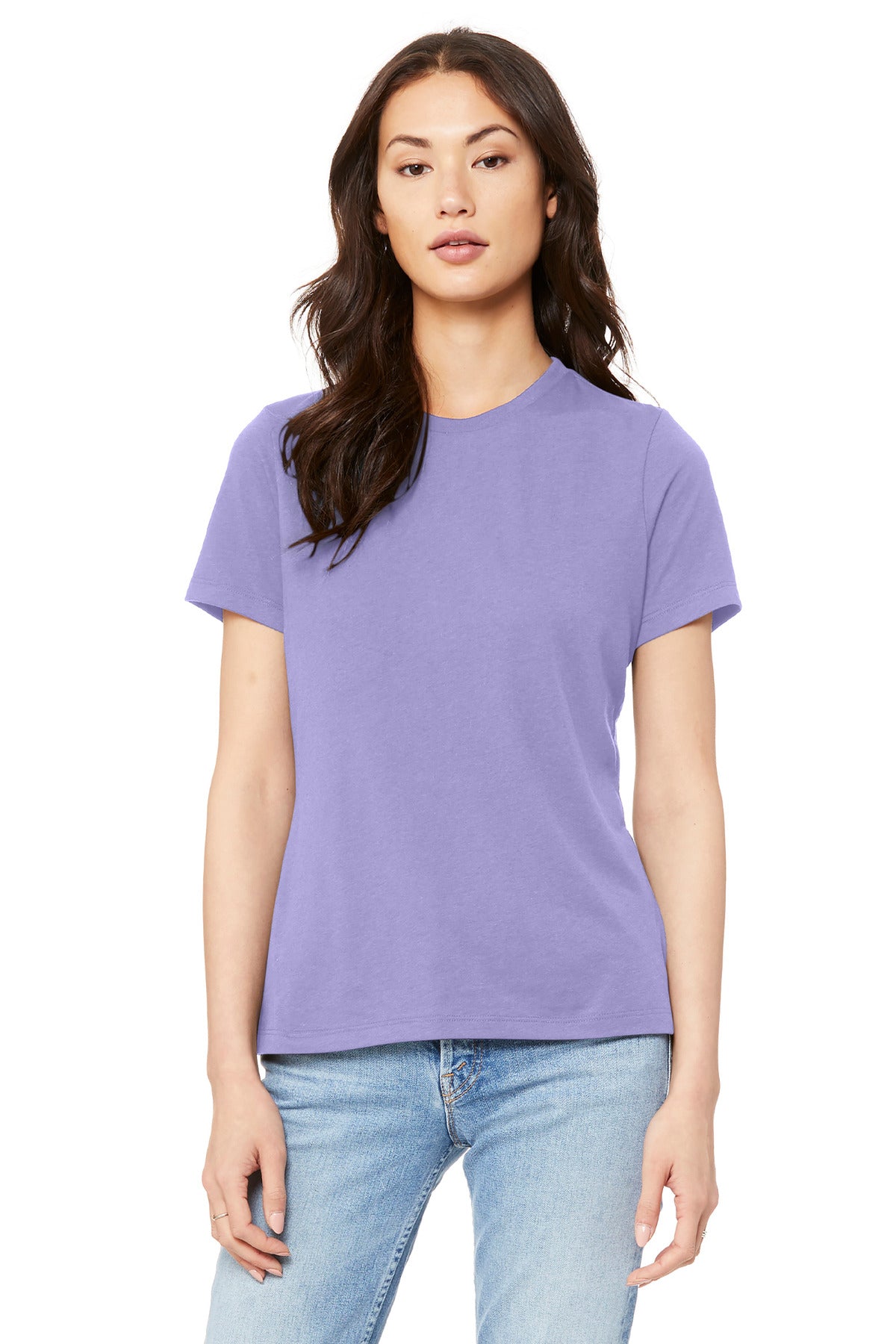 DkLavender BELLA+CANVAS Women's Relaxed Jersey Short Sleeve Tee. BC6400