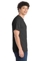 Drk Hthr Grey Port & Co Essential Tee. PC61