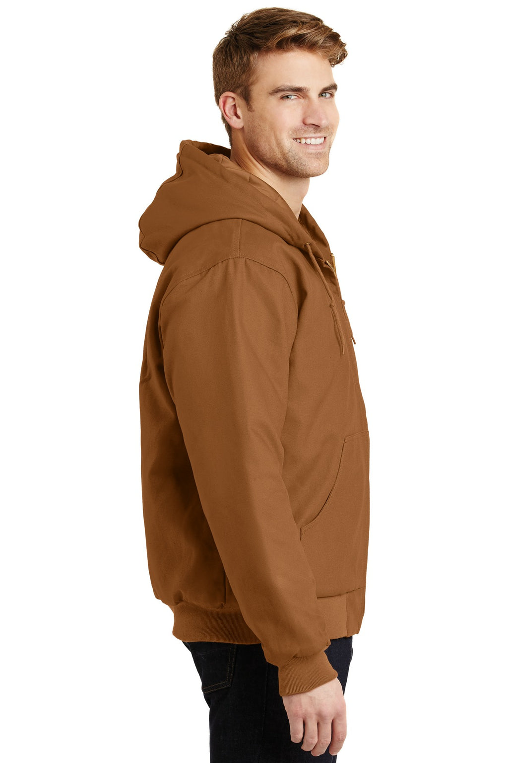 Duck Brown CornerStone - Duck Cloth Hooded Work Jacket. J763H
