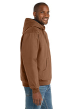 Duck Brown CornerStone - Duck Cloth Hooded Work Jacket. J763H
