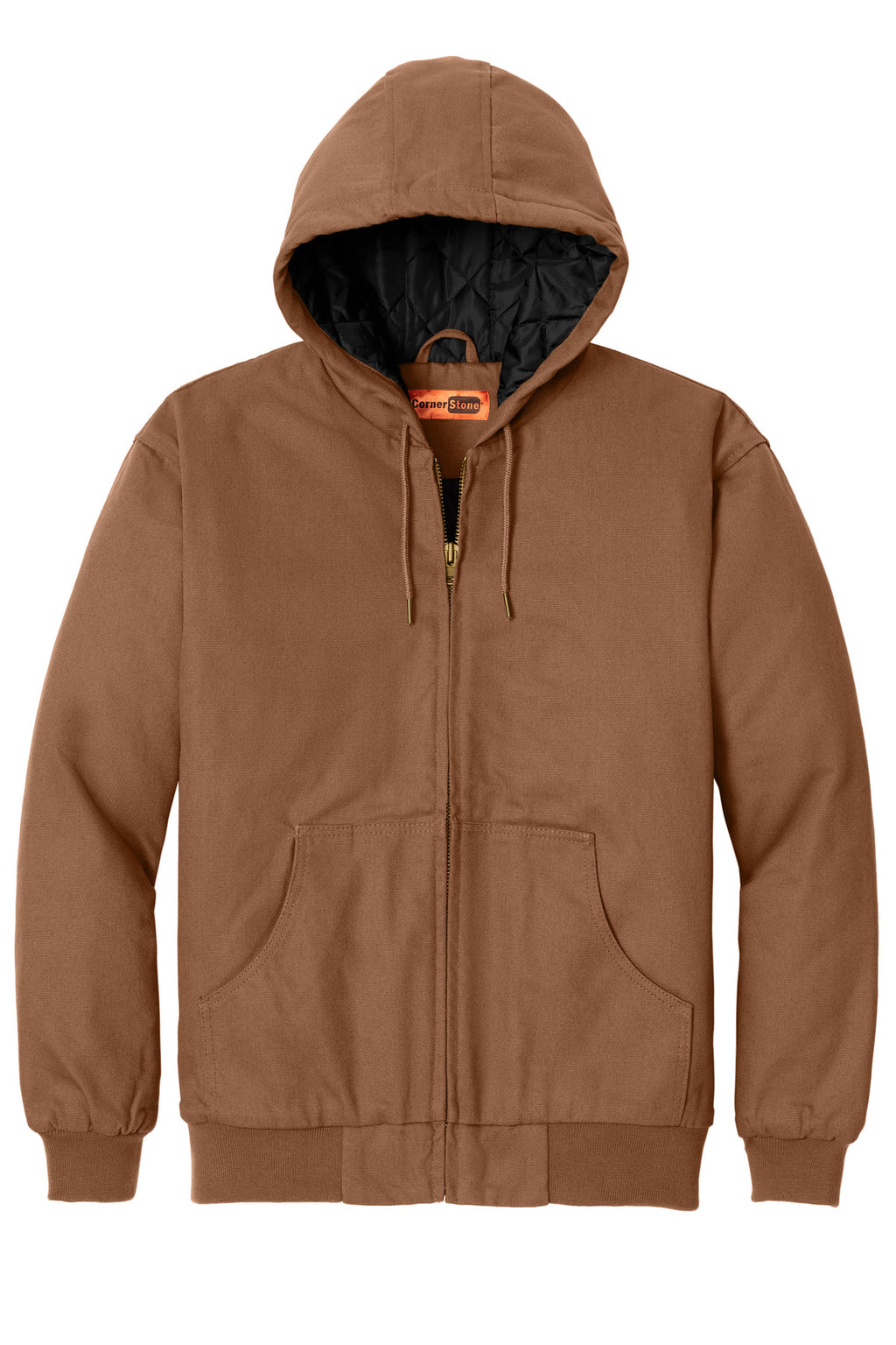 Duck Brown CornerStone - Duck Cloth Hooded Work Jacket. J763H