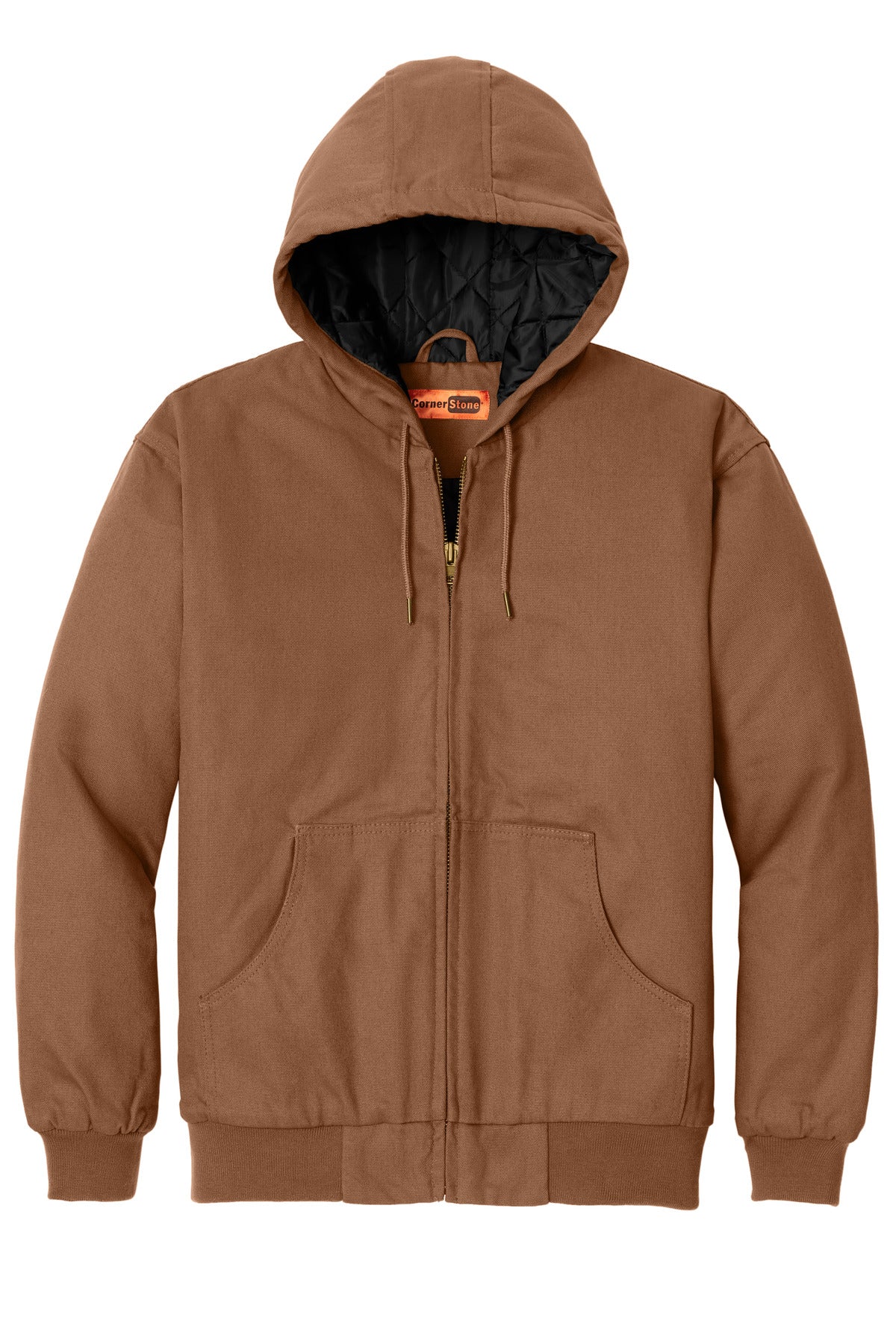 Duck Brown CornerStone - Duck Cloth Hooded Work Jacket. J763H