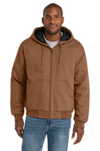 Duck Brown CornerStone - Duck Cloth Hooded Work Jacket. J763H
