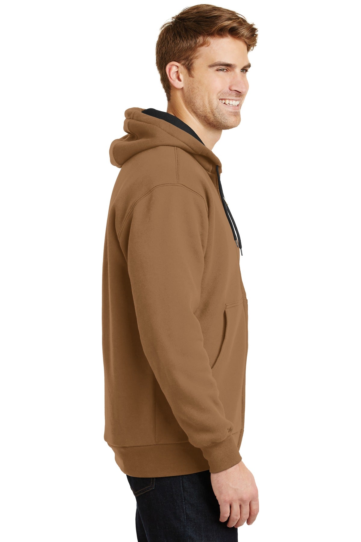 Duck Brown CornerStone - Heavyweight Full-Zip Hooded Sweatshirt with Thermal Lining. CS620