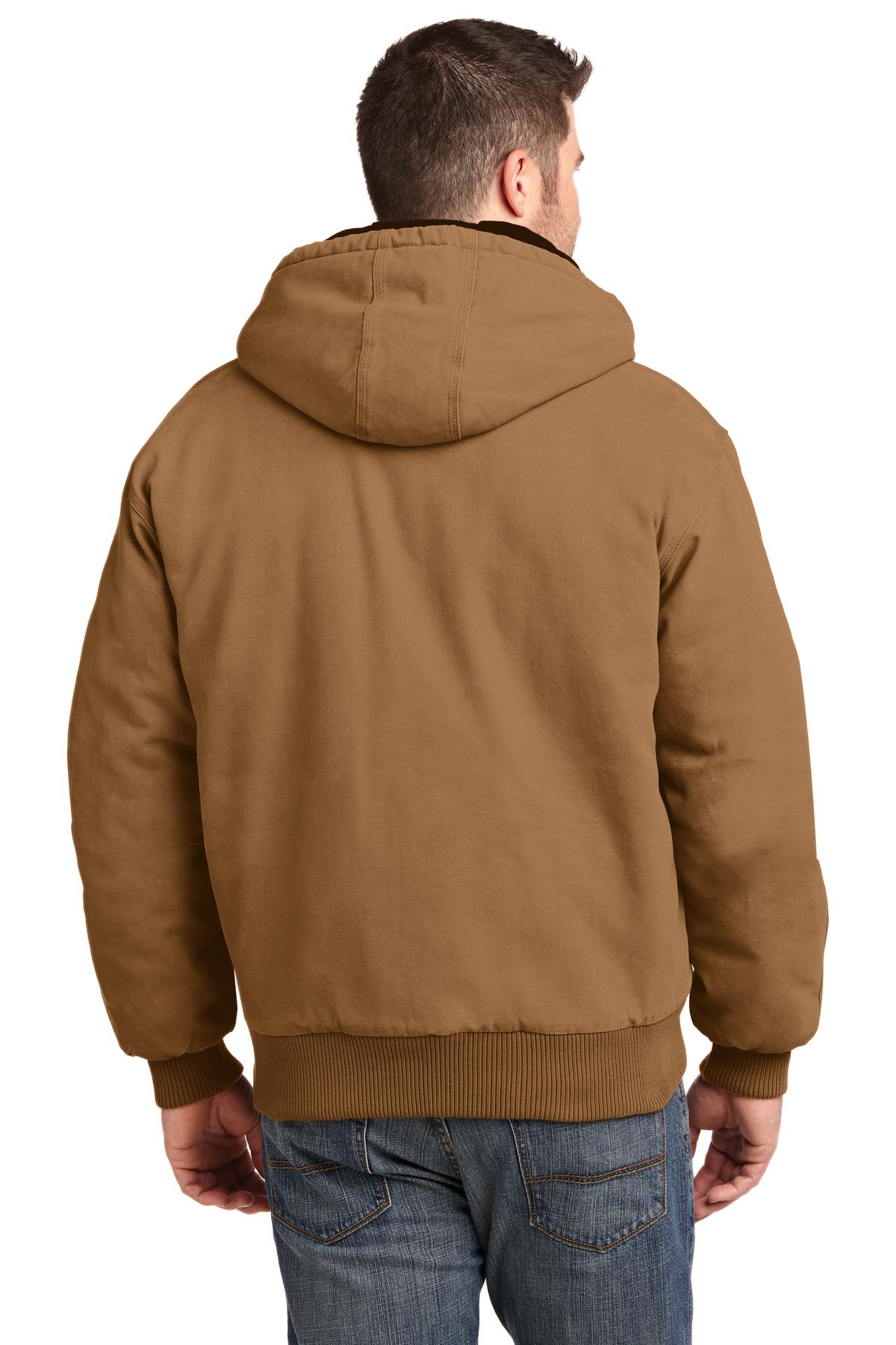 Duck Brown CornerStone Washed Duck Cloth Insulated Hooded Work Jacket. CSJ41