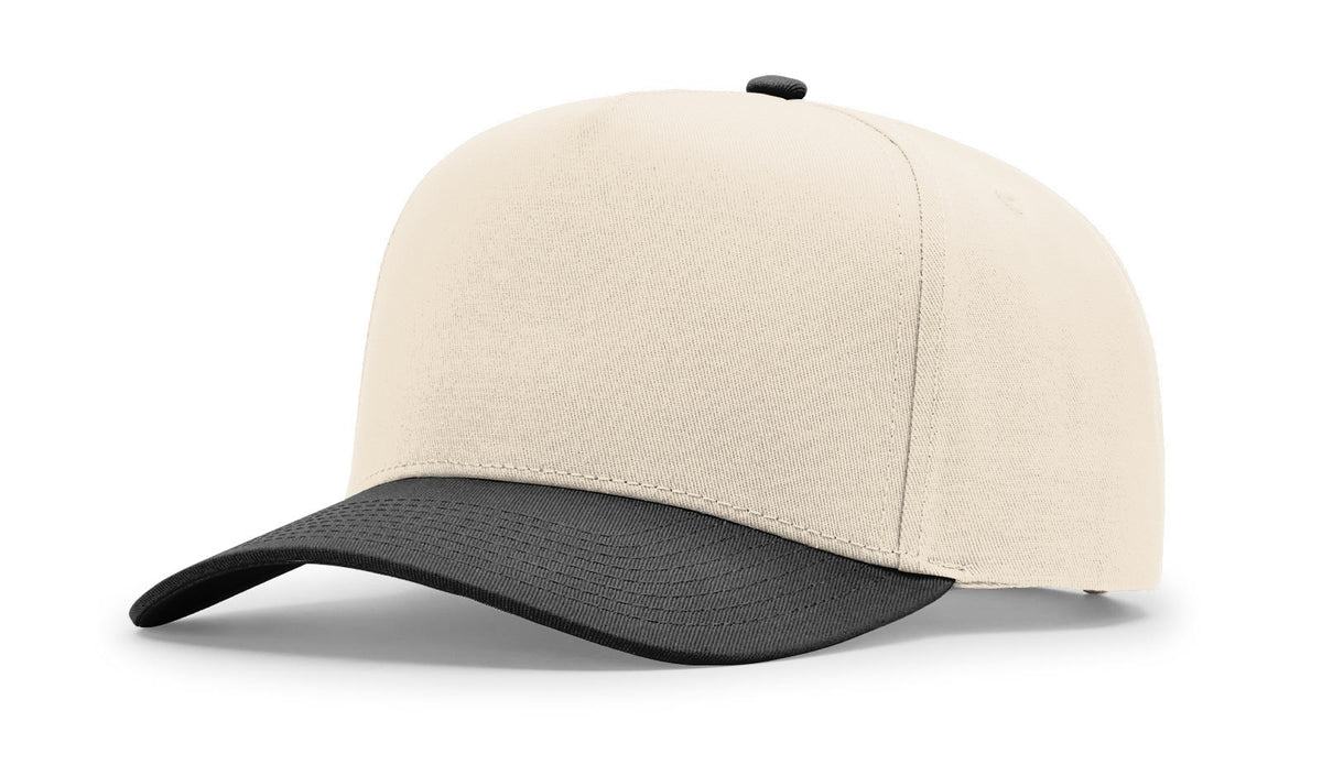 Cream/Black Full Fabric Five Panel Champ