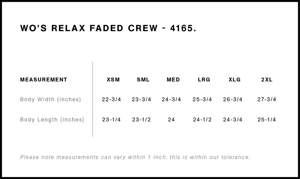 Wo's Relax Faded Crew | 4165  grouped