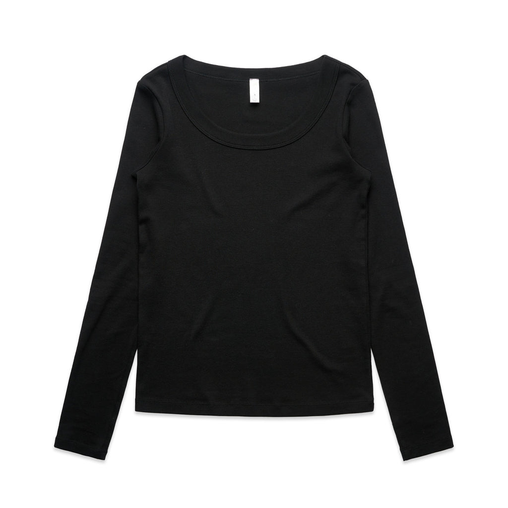 BLACK Wo's Organic Rib L/S Tee | 4075