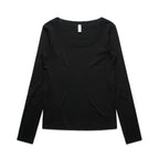 BLACK Wo's Organic Rib L/S Tee | 4075