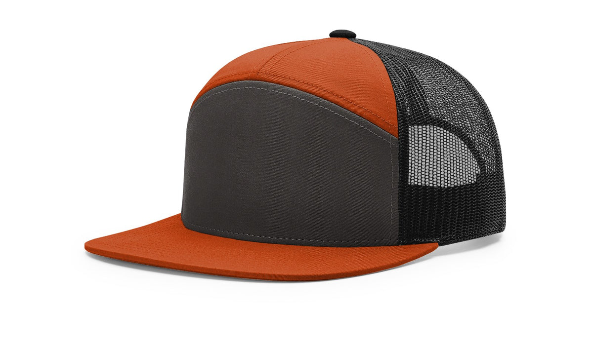 Charcoal/Burnt Orange/Black 7 Panel Mesh Back