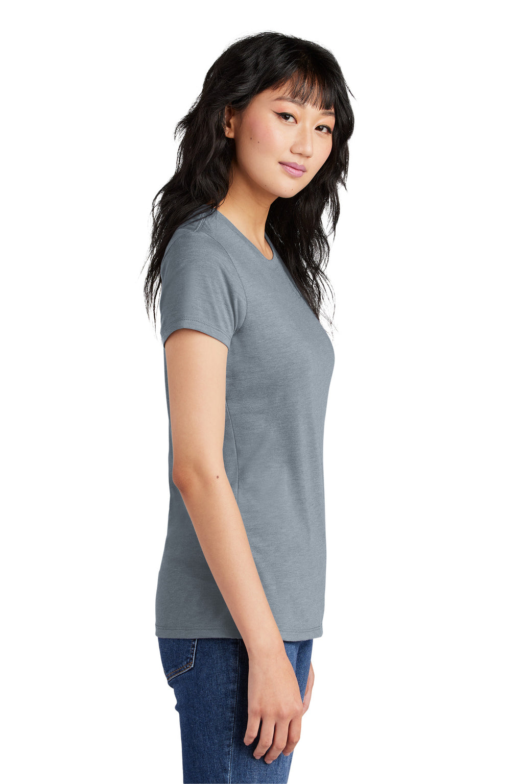 FlntBluHtr District Women's Perfect Tri Tee. DM130L
