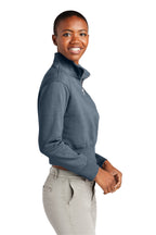 FlntBluHtr District Women's V.I.T. Fleece 1/2-Zip DT6111