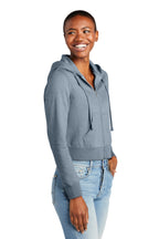 FlntBluHtr District Women's V.I.T. Fleece Full-Zip Hoodie DT6103