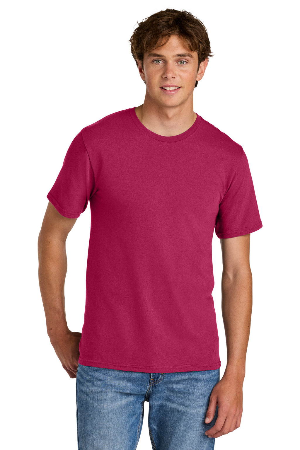 FlushPink Port & Co Easy Cotton Tee PC43