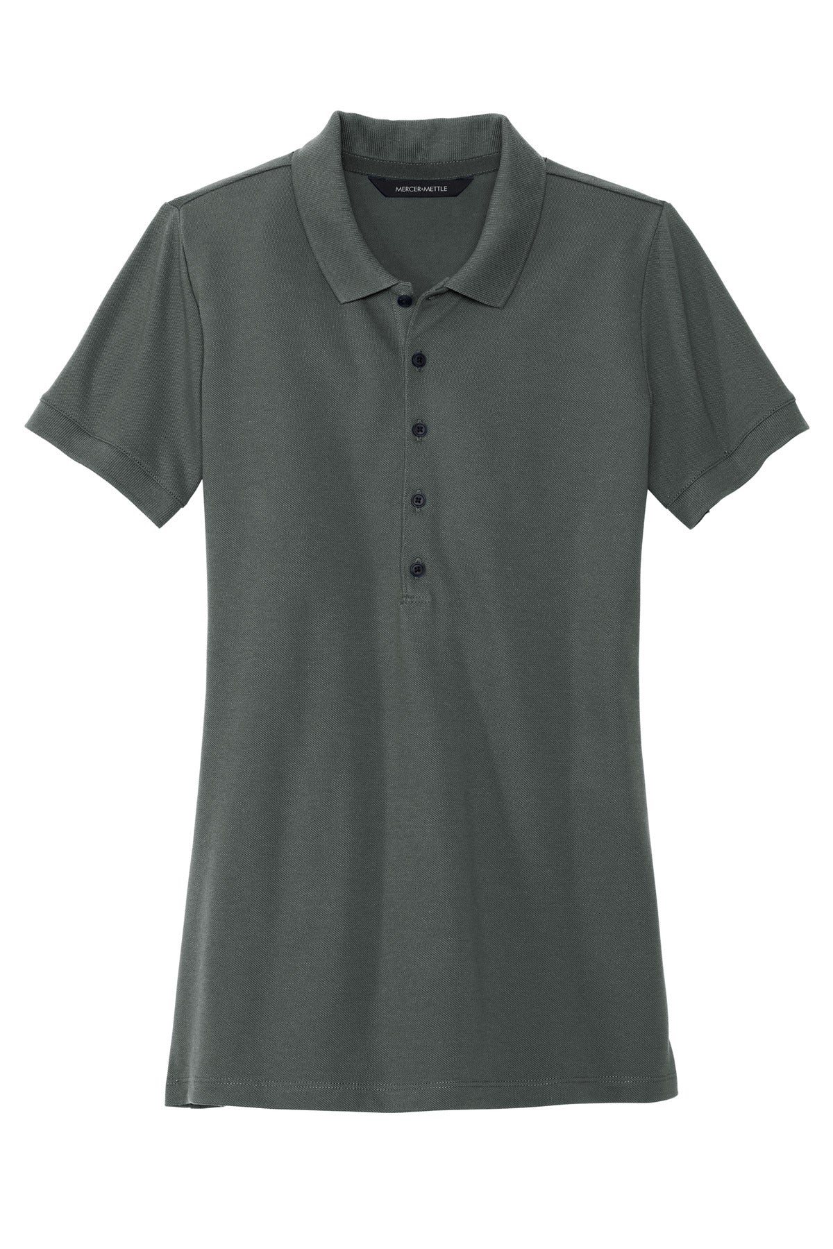 Front View of AnchorGrey Mercer+Mettle Women's Stretch Heavyweight Pique Polo MM1001