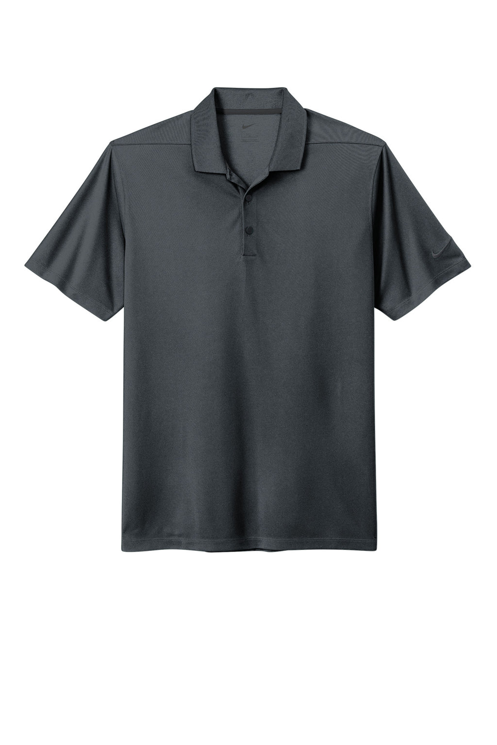 Front View of Anthracite Nike Dri-FIT Micro Pique 2.0 Polo NKDC1963